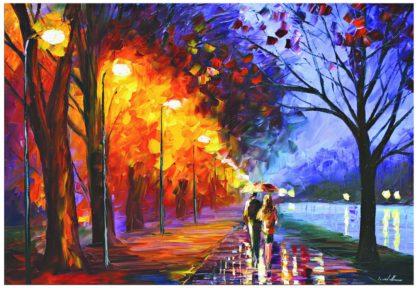 Alley by The Lake City Park Sunset 32" High Metal Wall Art