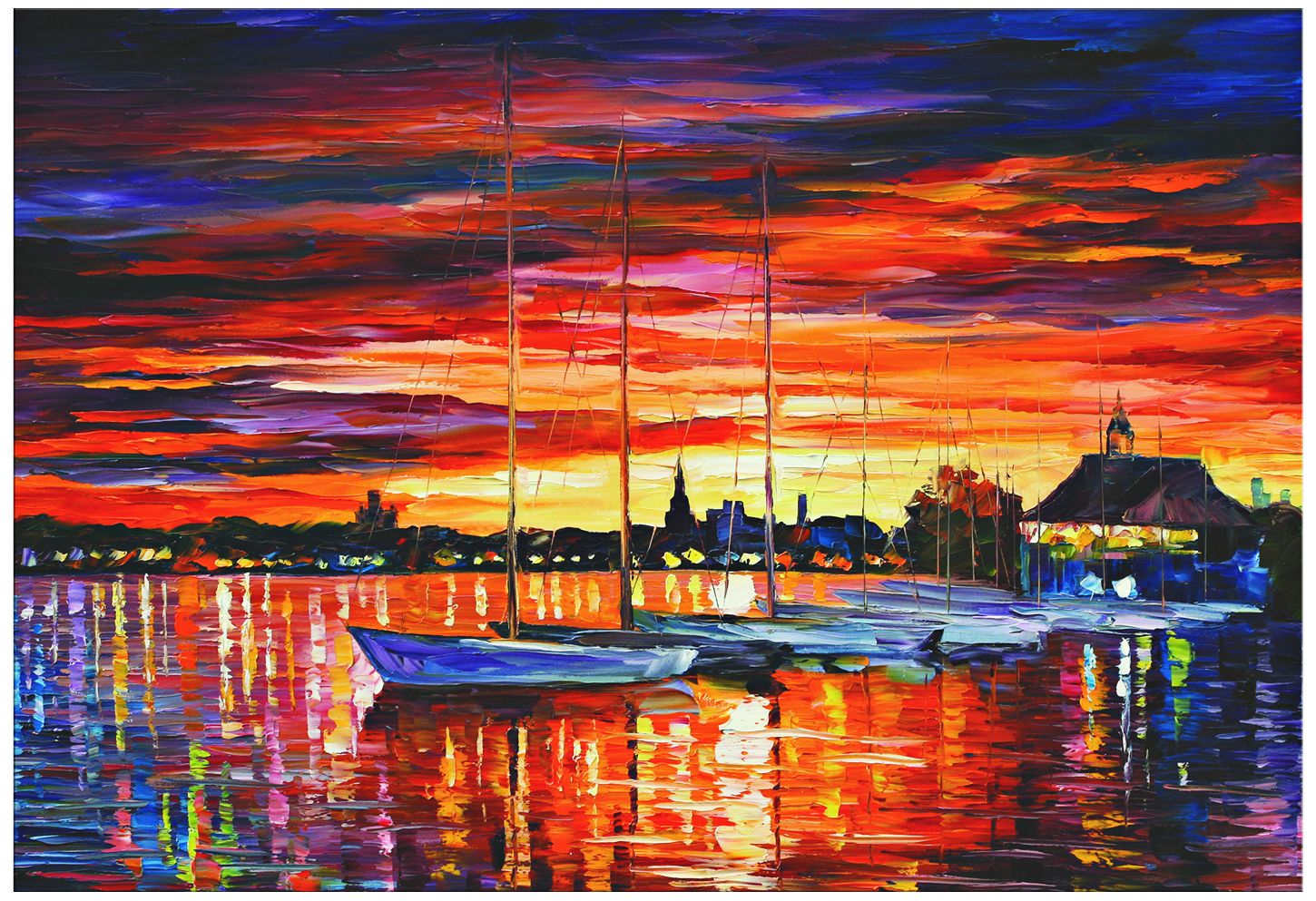 Helsinki Sailboats at Yacht Club 32" Wide Metal Wall Art