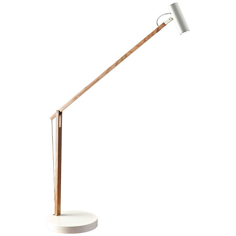 Image 2 ADS360 Collection Crane Natural Wood and White LED Desk Lamp