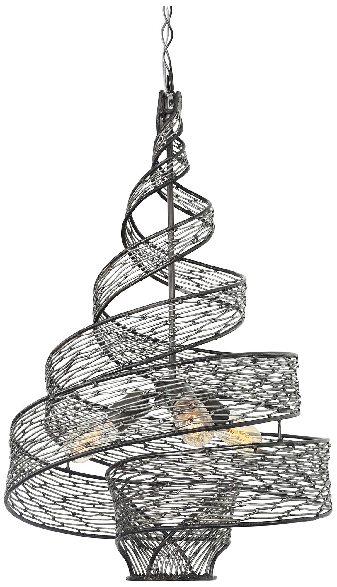 Varaluz Flow 18" Wide 3-lt Steel Twist Pendant