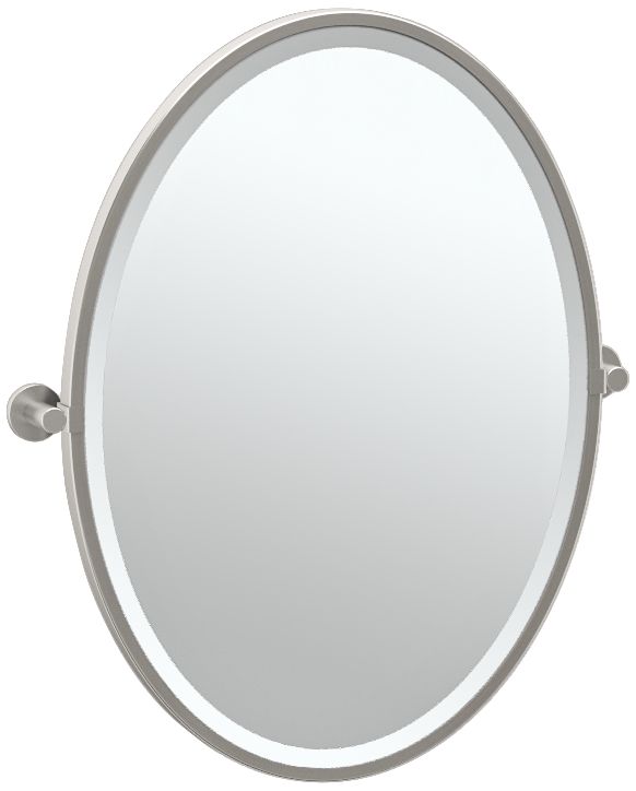 Gatco Channel Satin Nickel 23 3/4" x 27 1/2" Wall Mirror