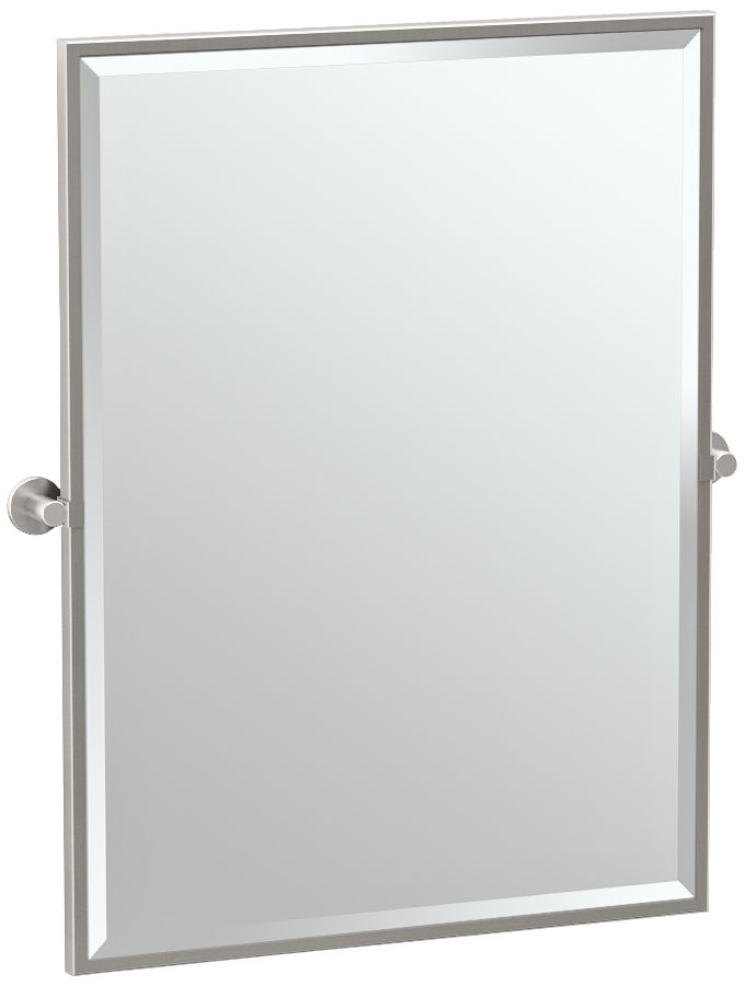 Gatco Channel Satin Nickel 27 3/4" x 32 1/2" Wall Mirror