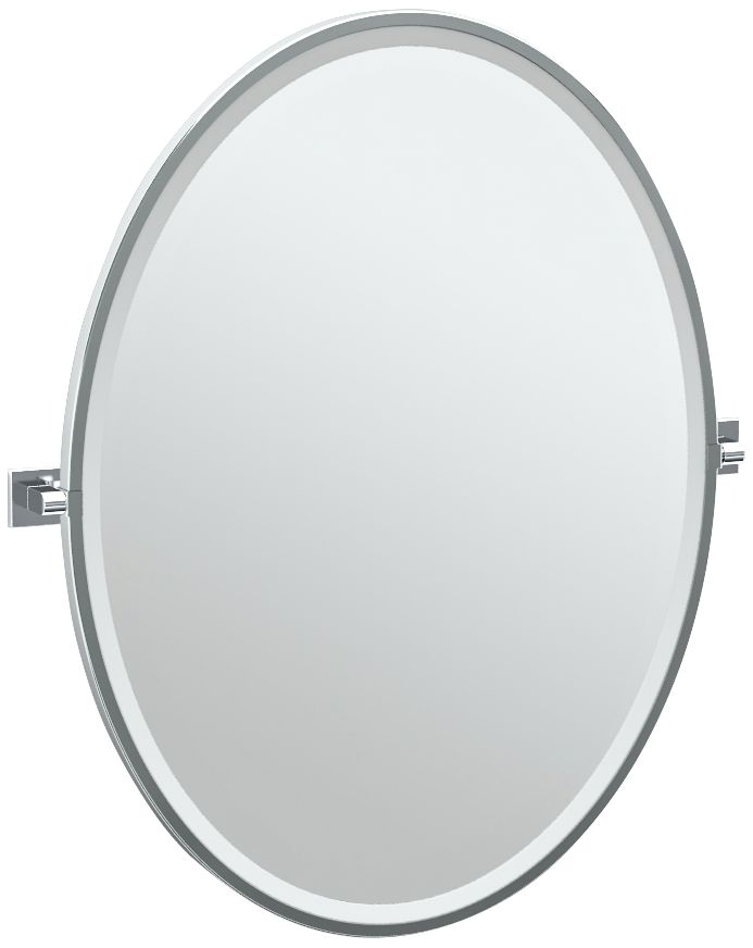 Gatco Elevate Chrome 28 1/4" x 33" Oval Wall Mirror