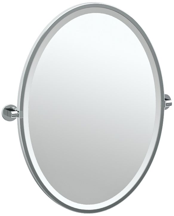 Gatco Zone Chrome 24" x 27 1/2" Oval Wall Mirror
