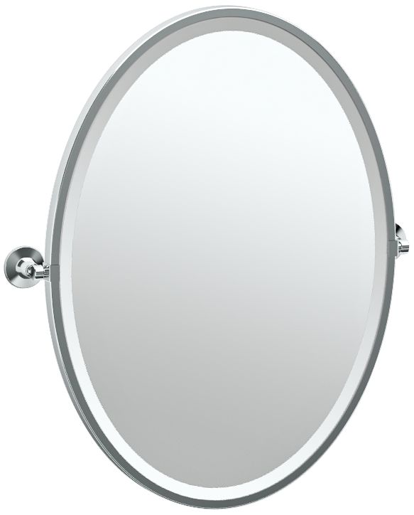 Gatco Max Chrome 24" x 27 1/2" Oval Wall Mirror