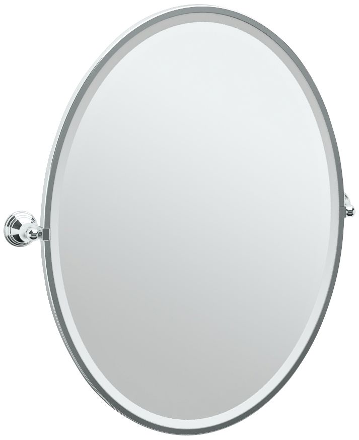 Gatco Charlotte Chrome 29" x 33" Oval Wall Mirror
