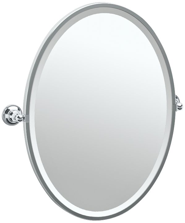 Gatco Tiara Chrome 24 1/4" x 27 1/2" Oval Wall Mirror