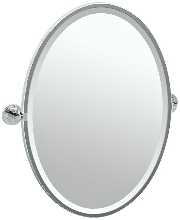 Gatco Marina Chrome 24 1/4" x 27 1/2" Oval Wall Mirror