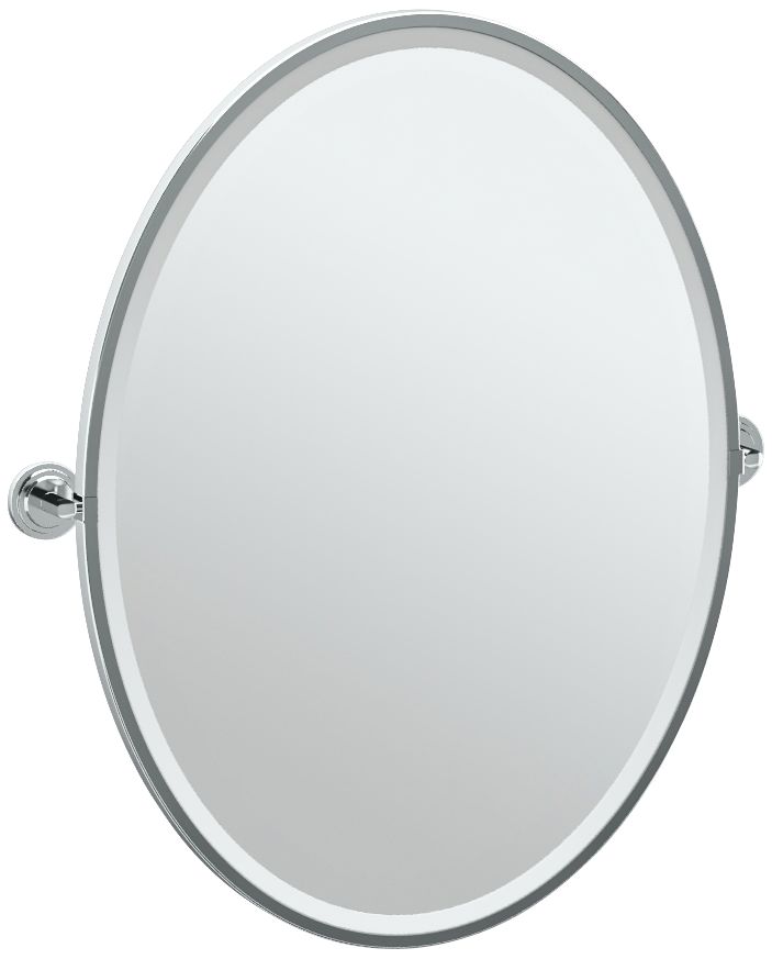 Gatco Marina Chrome 28 3/4" x 33" Oval Wall Mirror