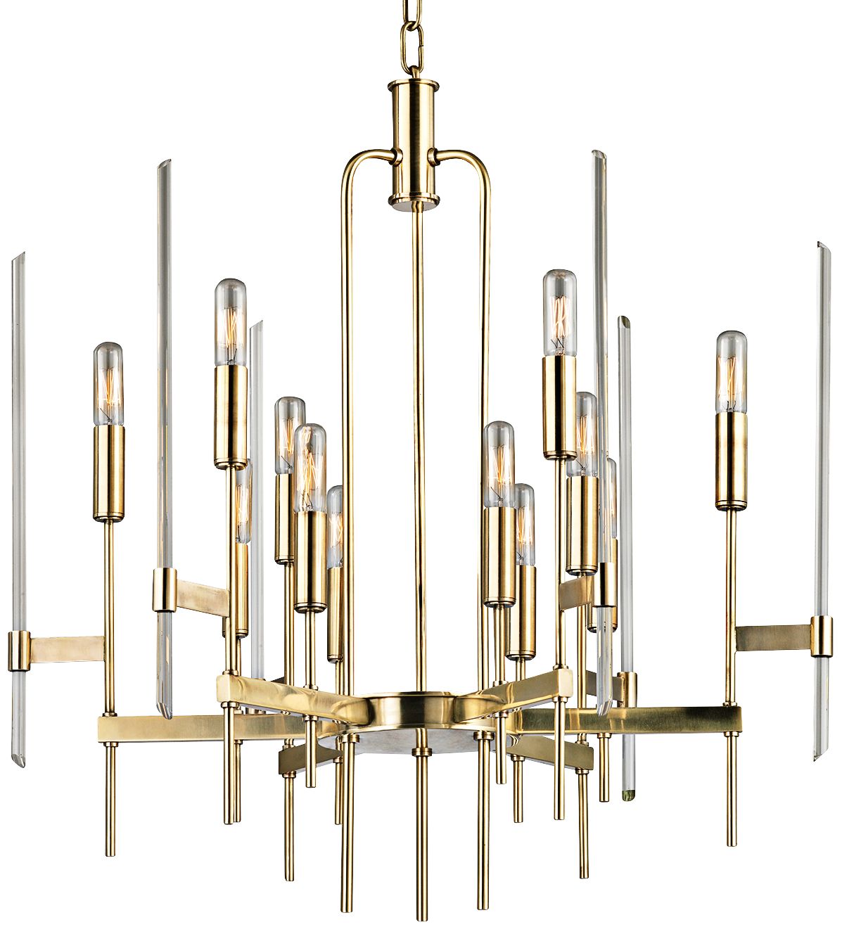 Avenue Fairfax 66"W Brushed Brass Chandelier 12M70 Lamps Plus