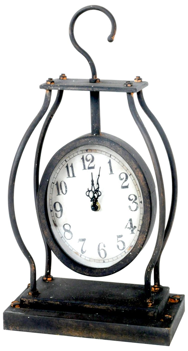 Crestview Collection 17" High Metal Hook Table Clock