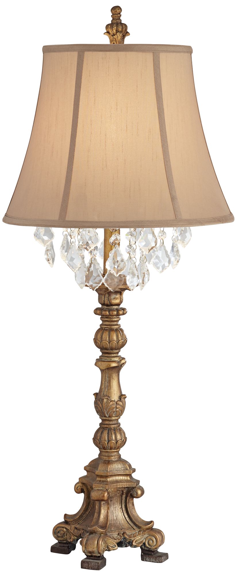 Duval Gold Crystal Candlestick Table Lamp 7Y274 Lamps Plus