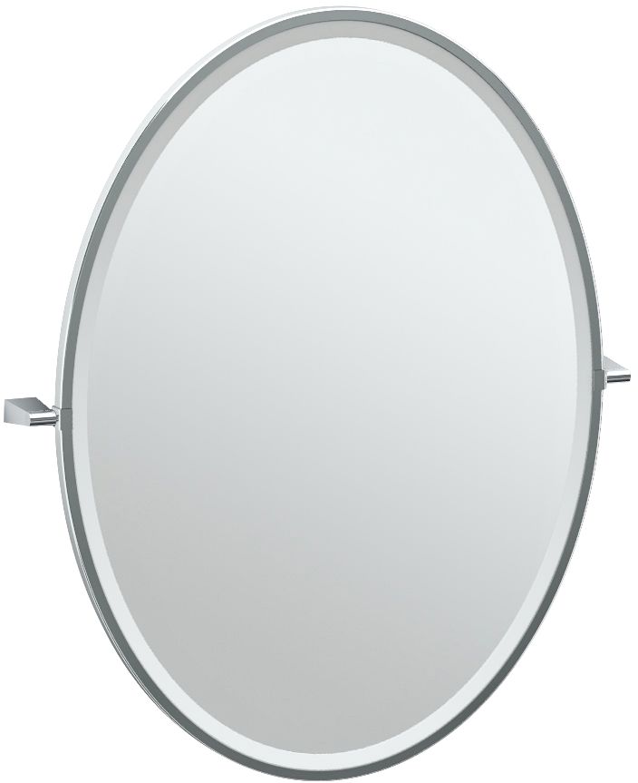 Gatco Bleu Chrome 28" x 33" Framed Oval Vanity Mirror