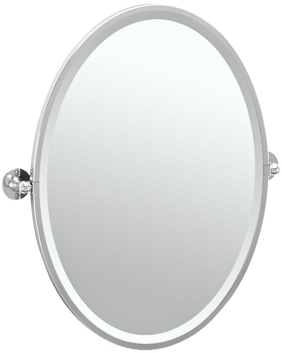 Gatco Cafe Chrome 24 1/4" x 27 1/2" Oval Vanity Mirror