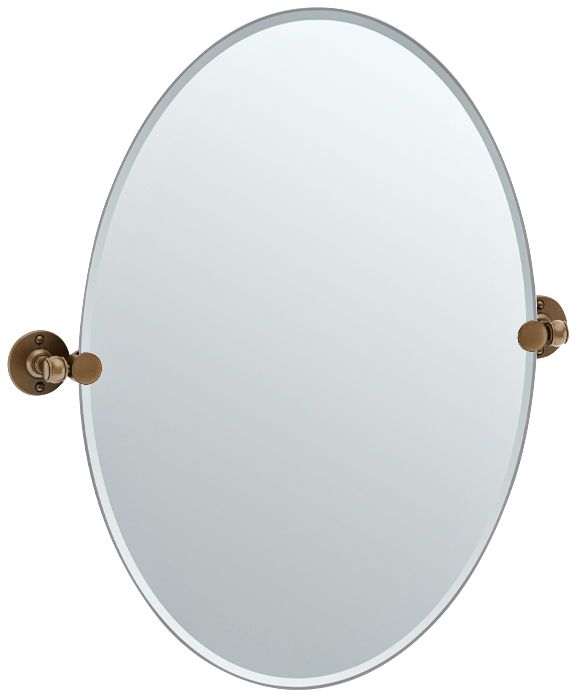 Gatco Cafe Bronze 24" x 26 1/2" Oval Vanity Wall Mirror