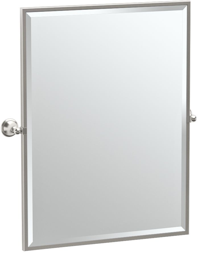 Gatco Laurel Satin Nickel 28 1/4" x 32 1/2" Vanity Mirror