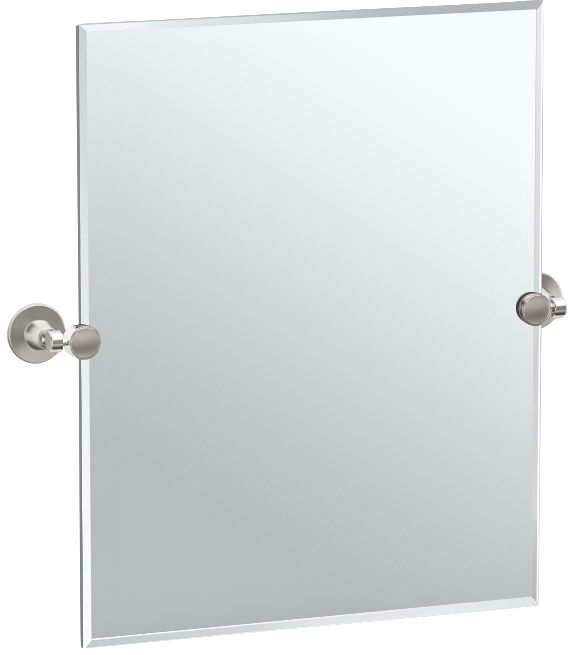 Gatco Max Satin Nickel 23 1/2" x 24" Rectangular Wall Mirror