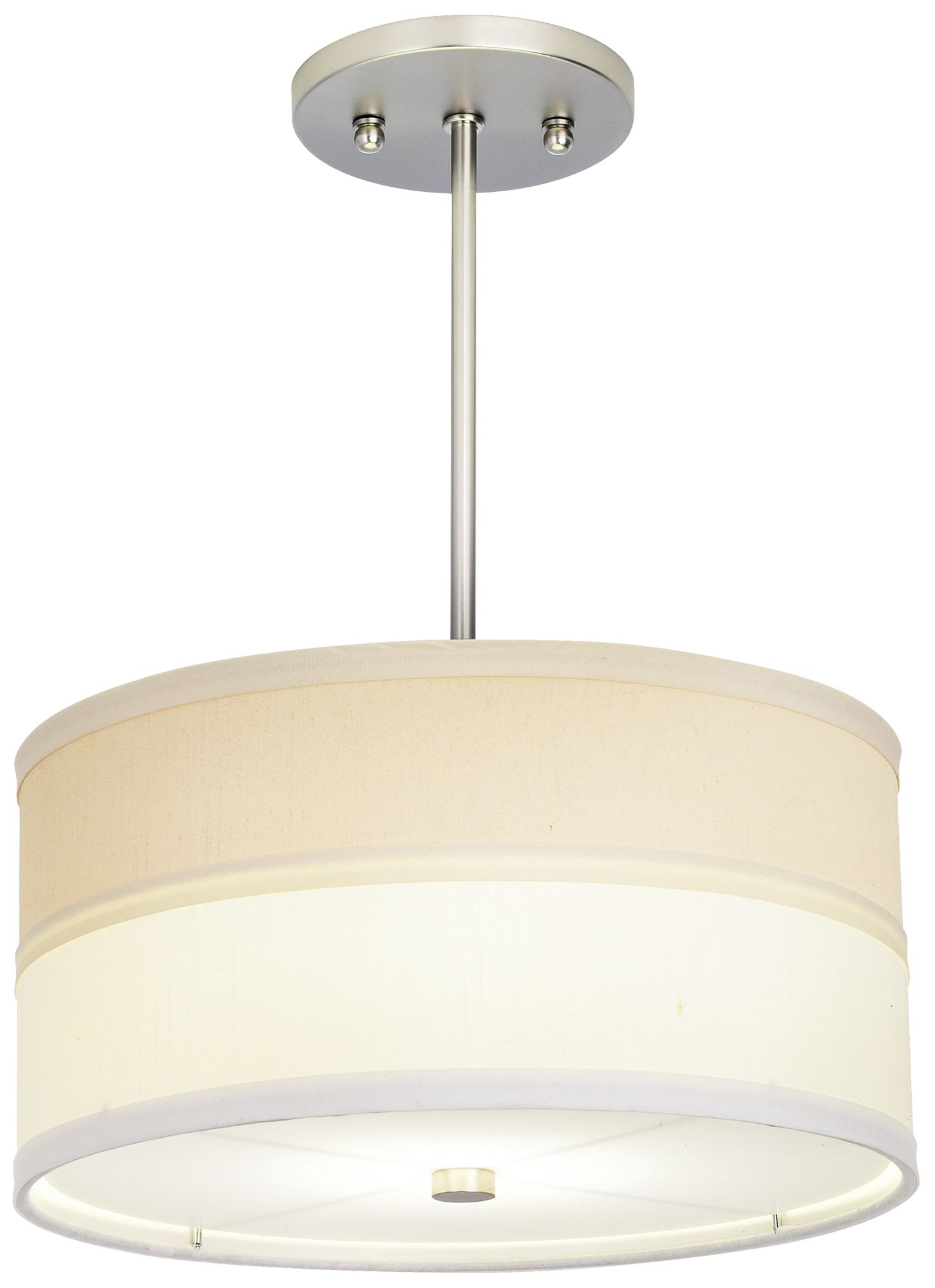 Allegra 12"W Brushed Nickel Taupe Shade Drum Mini Pendant