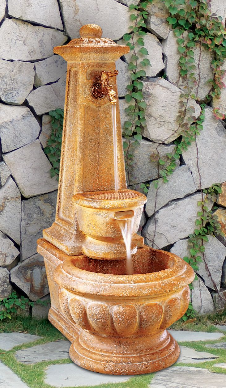 Calais Column 43" High Traditional Well Garden Fountain