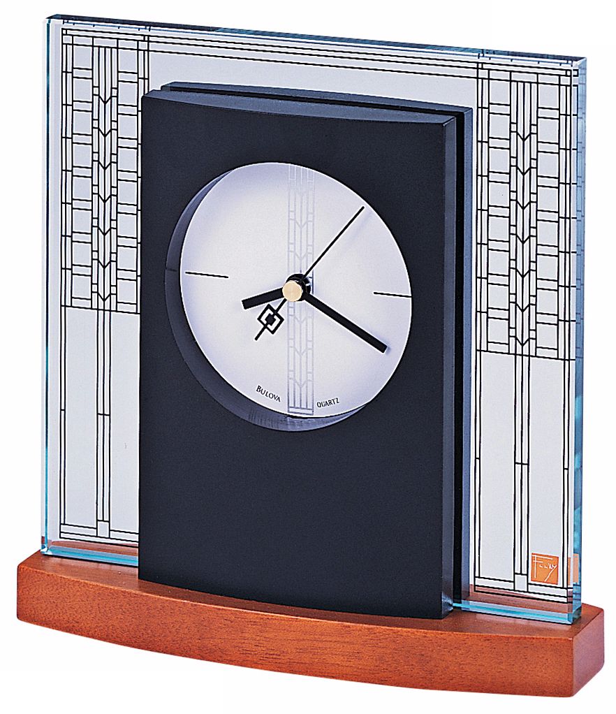 Bulova Glasner House Frank Lloyd Wright 6 1/4" Wide Clock