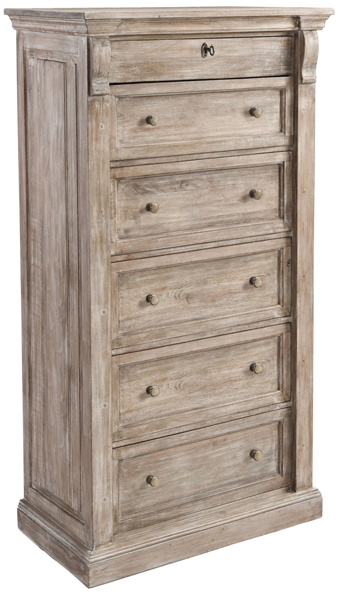 Francesca 36" Wide Natural Mango Wood 6-Drawer Accent Chest