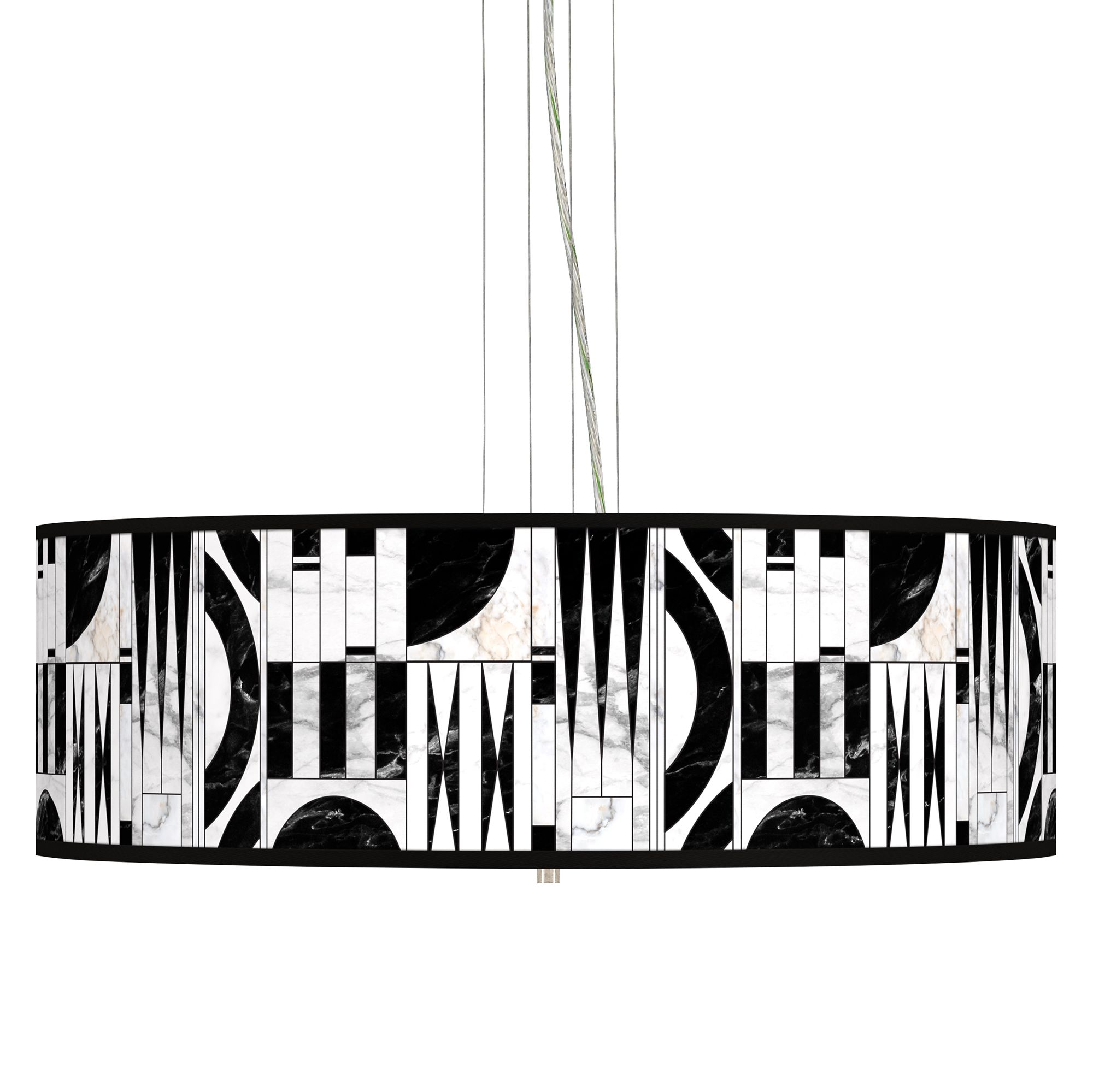 Noir Marble Giclee 24" Wide 4-Light Pendant Chandelier