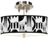 Noir Marble Giclee 14&quot; Wide Ceiling Light