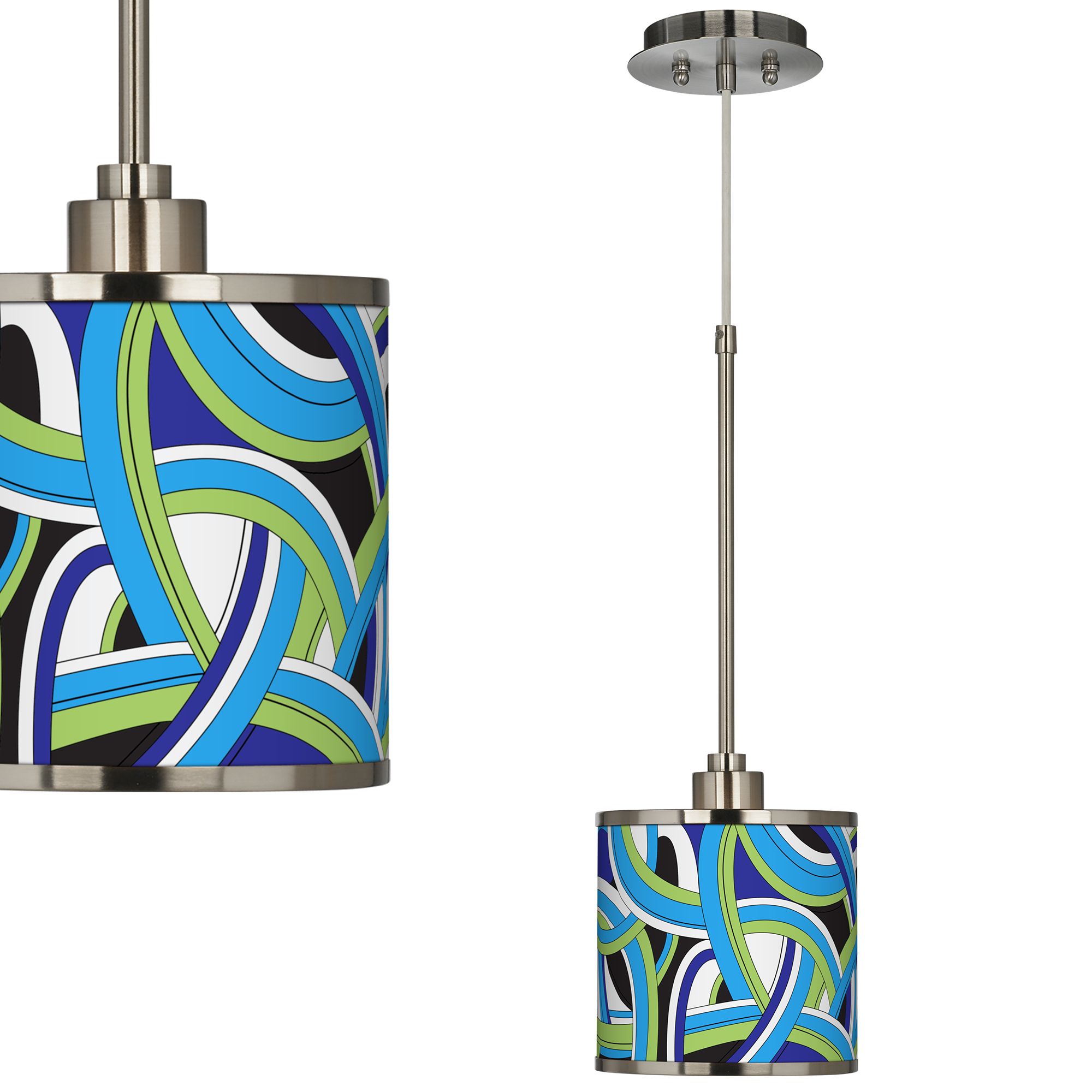 Deco Curves Giclee Glow Mini Pendant Light