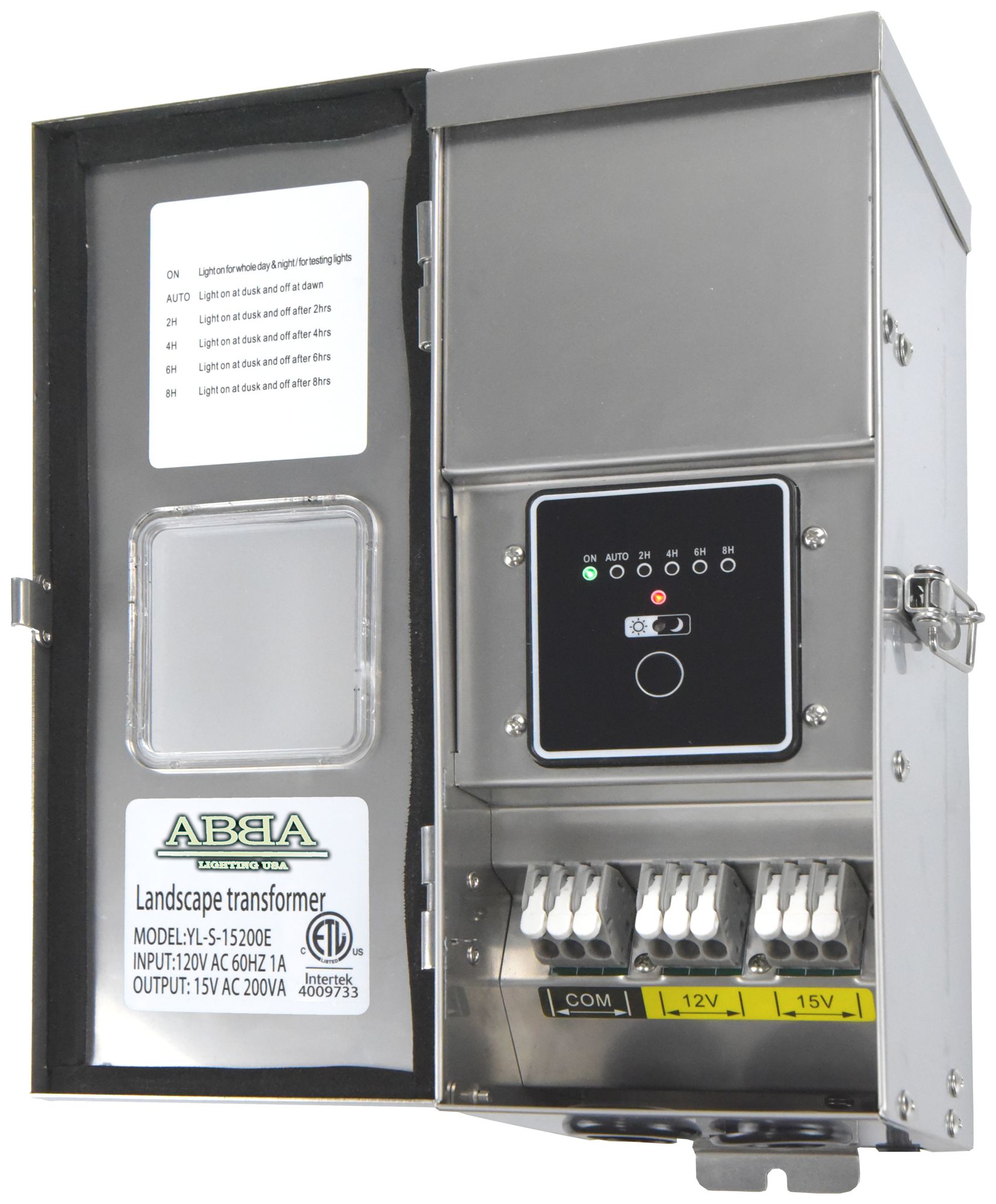 Stainless Steel 200-Watt Landscape Digital Transformer