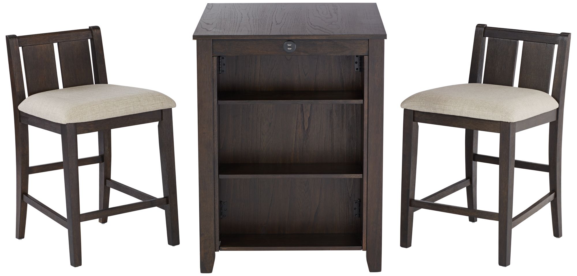 Madison Counter Height 36"W USB Storage Table with Chairs 80M13 Lamps Plus