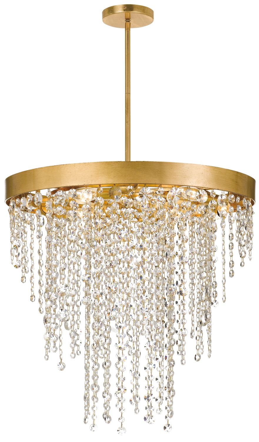 Winham 24" Wide Antique Gold and Crystal 6-Light Chandelier