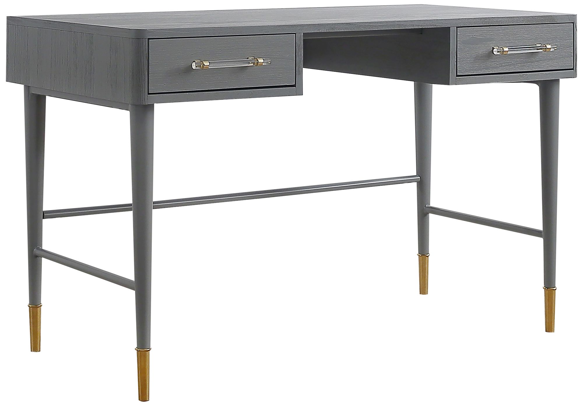 Talia 47 1/4" Wide Brushed Antique Gray 2-Drawer Wood Desk