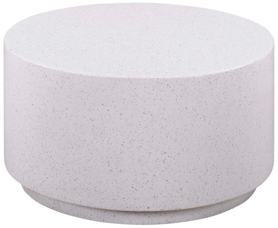 Terrazzo 27 1/2"W Light Speckled Concrete Round Coffee Table