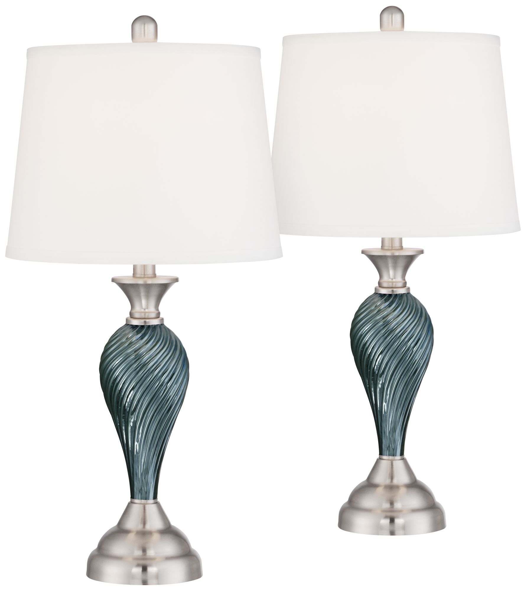 blue green glass table lamps