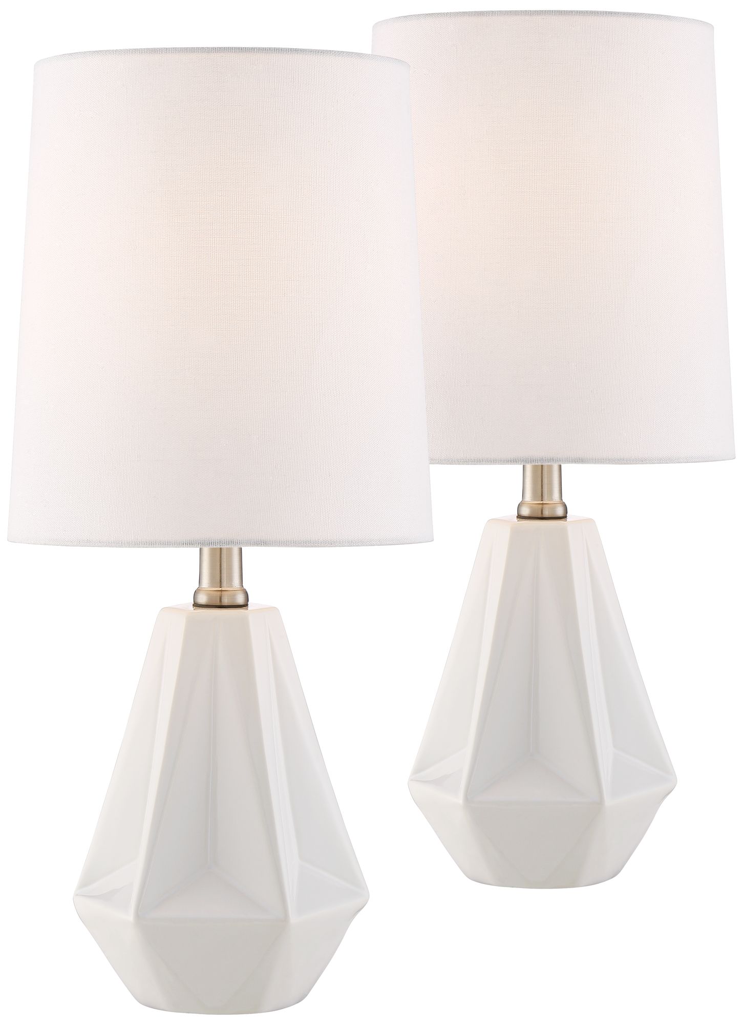 Colyn White Accent Lamps Set of 2 with Table Top Dimmers