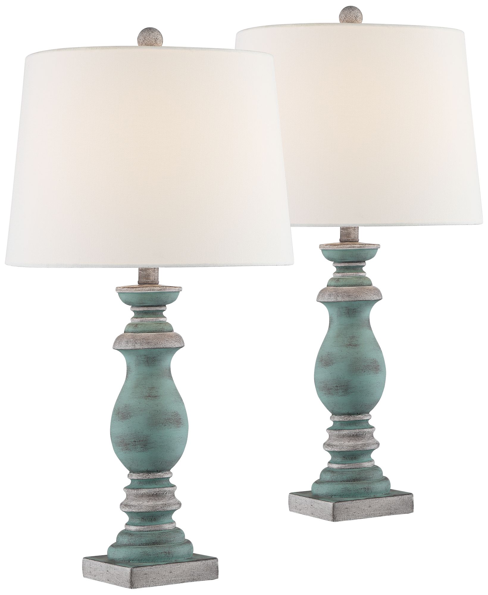 Patsy Blue-Gray Table Lamps Set of 2 with Top Dimmers