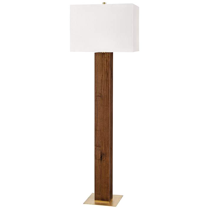 walnut wood floor lamp