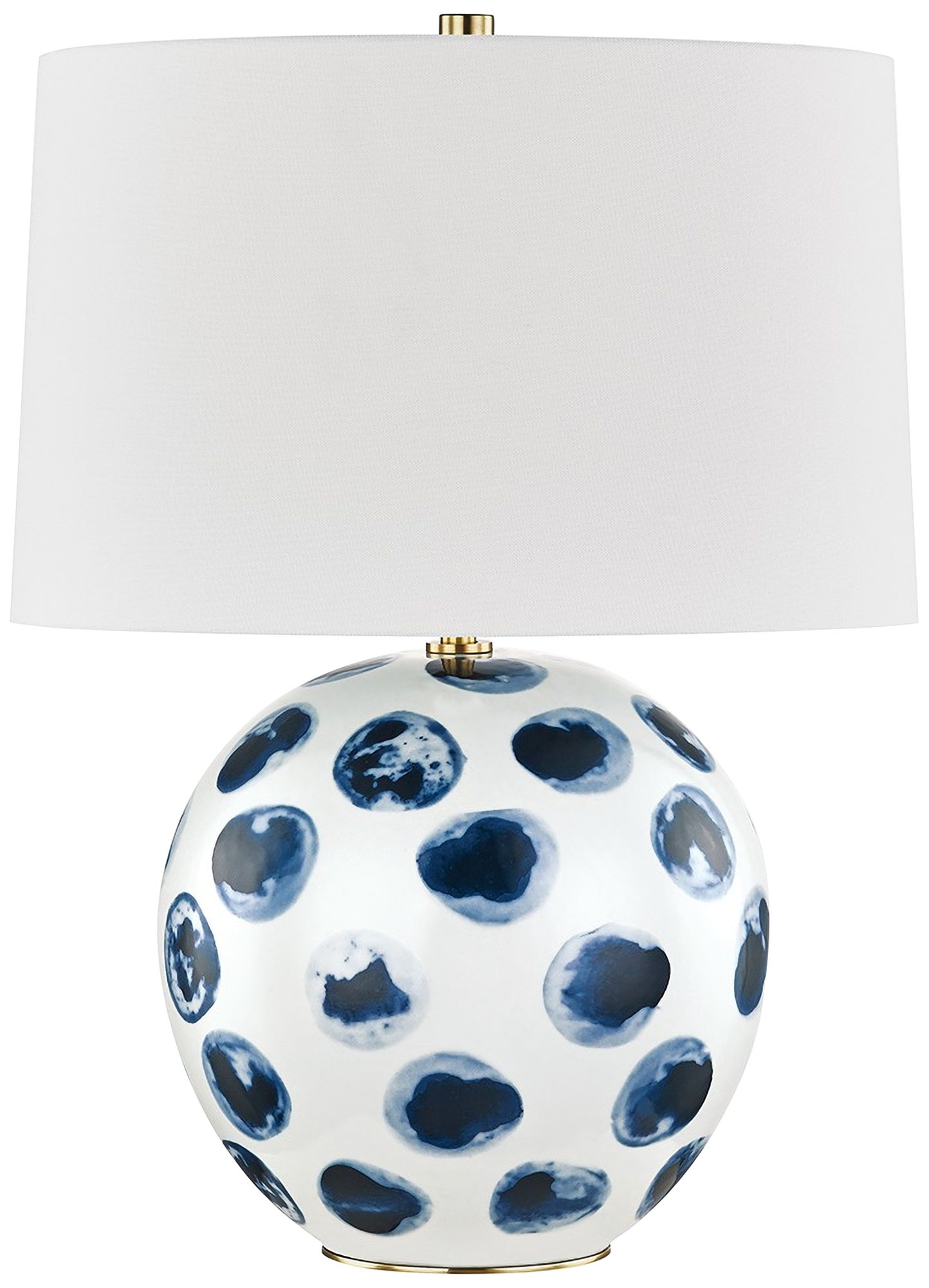 Blue Point White and Dots Ceramic Accent Table Lamp