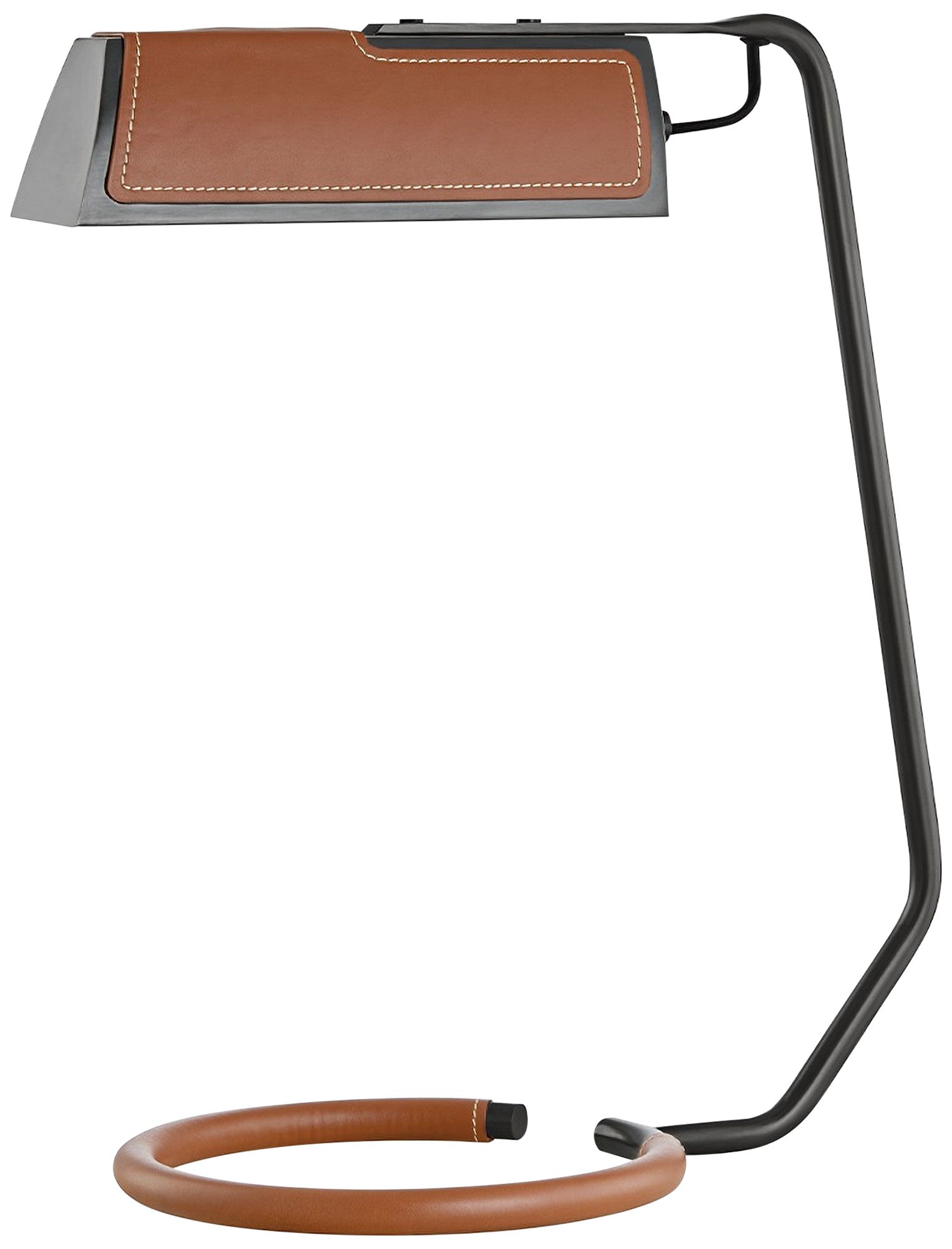 Holtsville Old Bronze and Saddle Leather LED Desk Lamp
