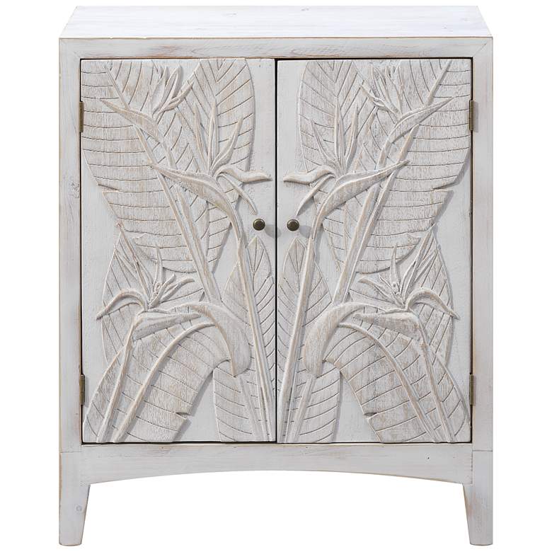 Tropics White Wash 24&quot; Wide 2-Door Wood Cabinet