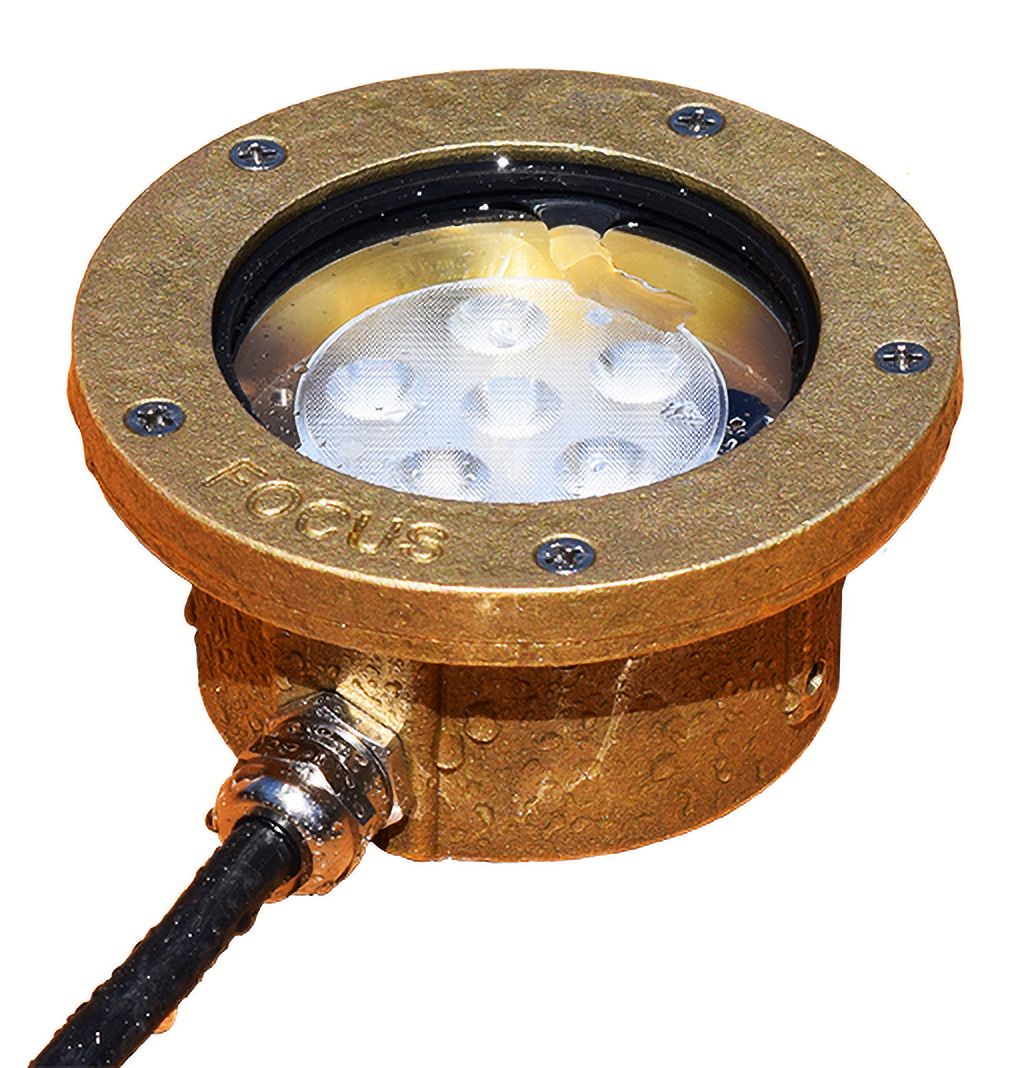 Ravenna Brass Round LED Landscape Underwater Light