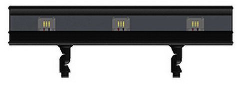 Andorra 24"W Black Texture 3-Light LED Landscape Flood Light