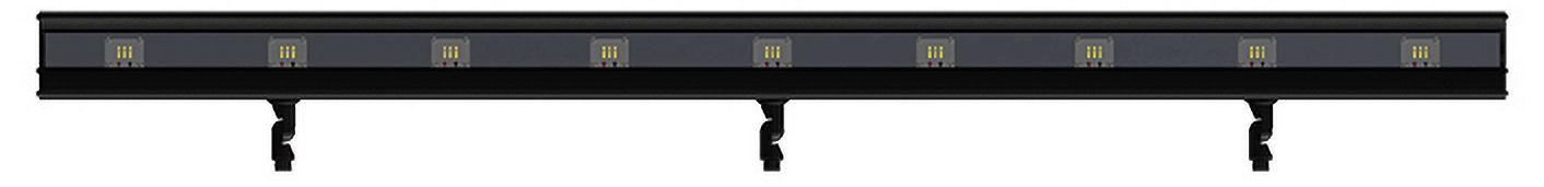 Andorra 72"W Black Texture 9-Light LED Landscape Flood Light