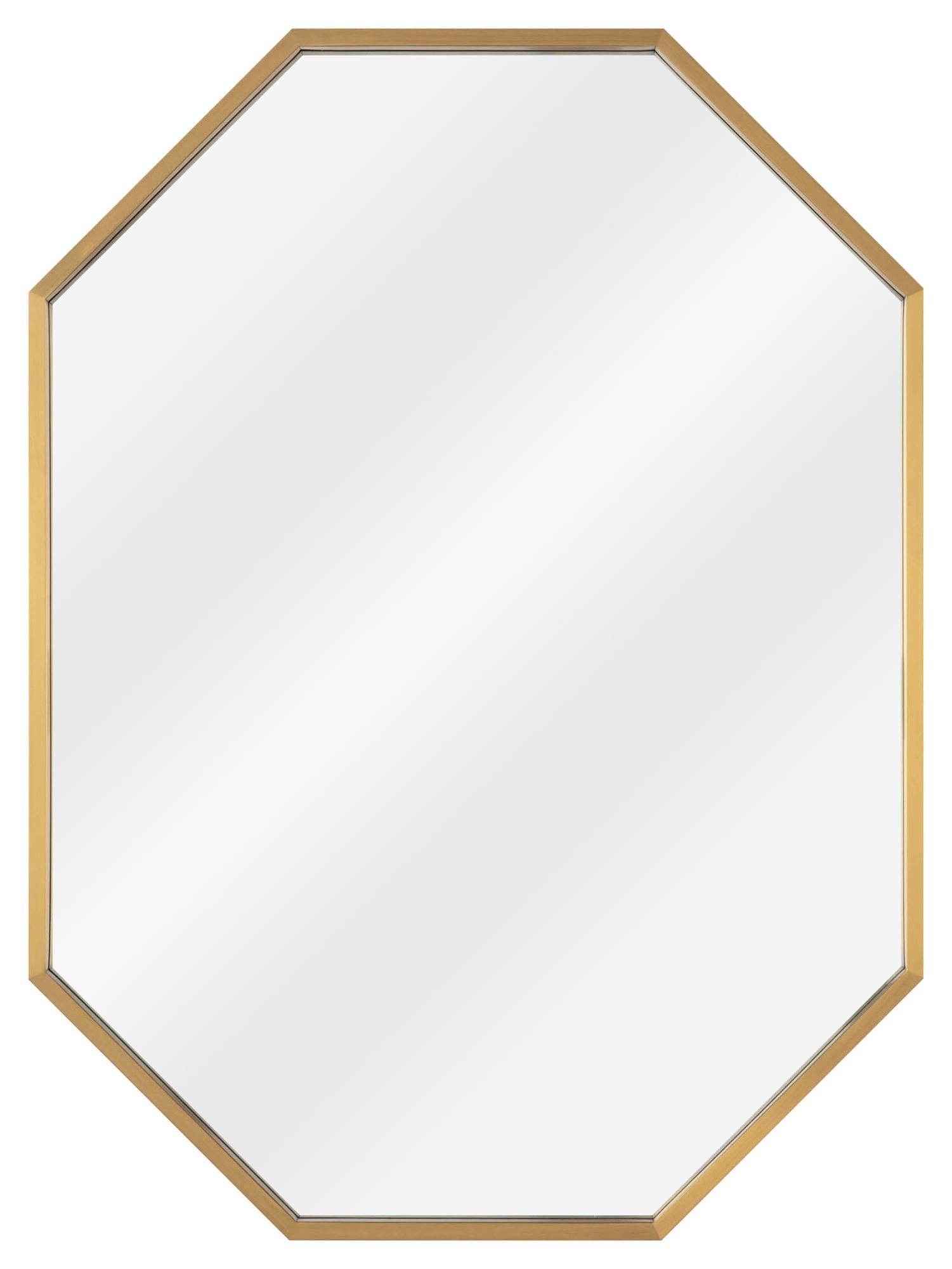 Classics Hale Natural Brass 24" x 32" Hexagon Wall Mirror