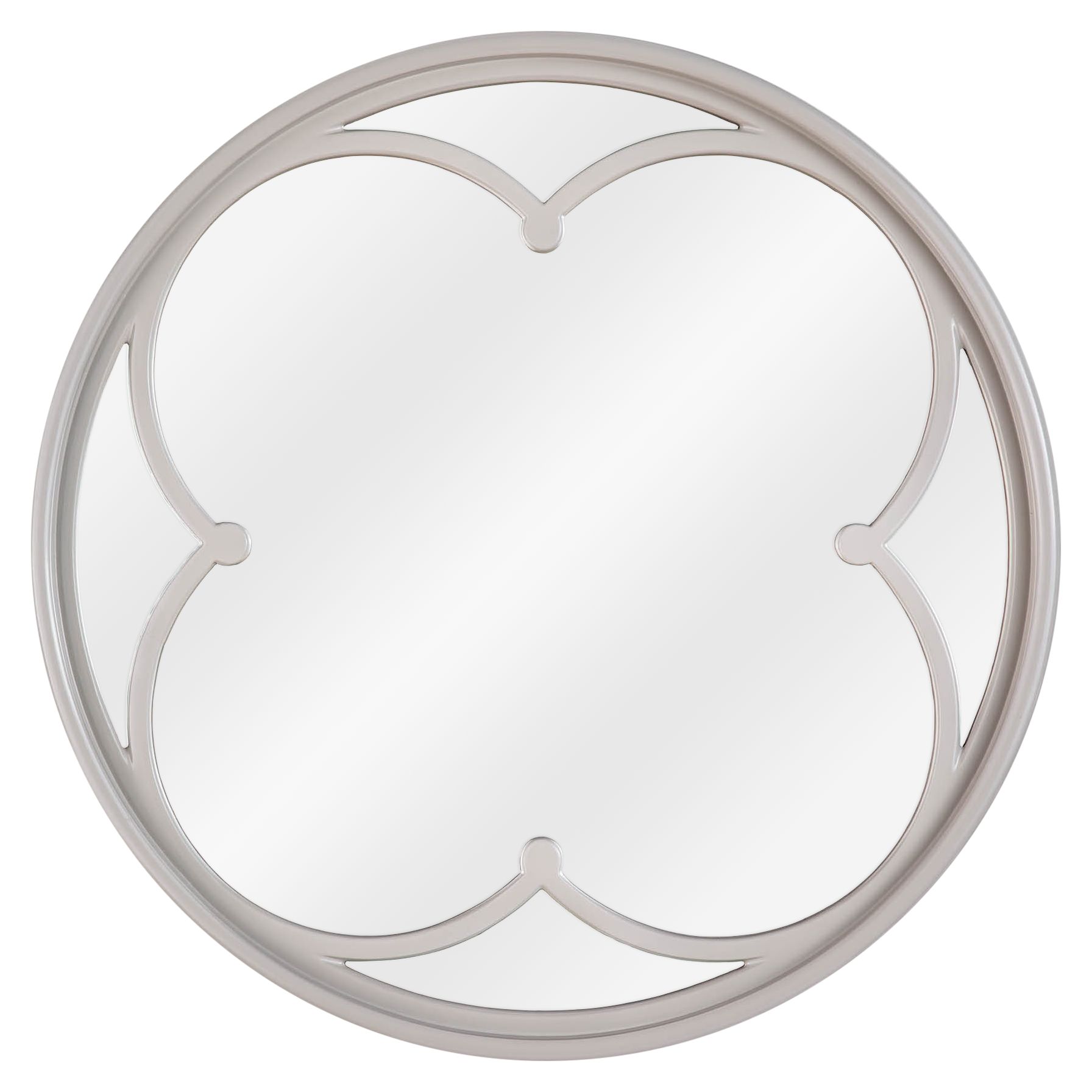 Coastal Chic Lula Gray 30" Round Quatrefoil Wall Mirror
