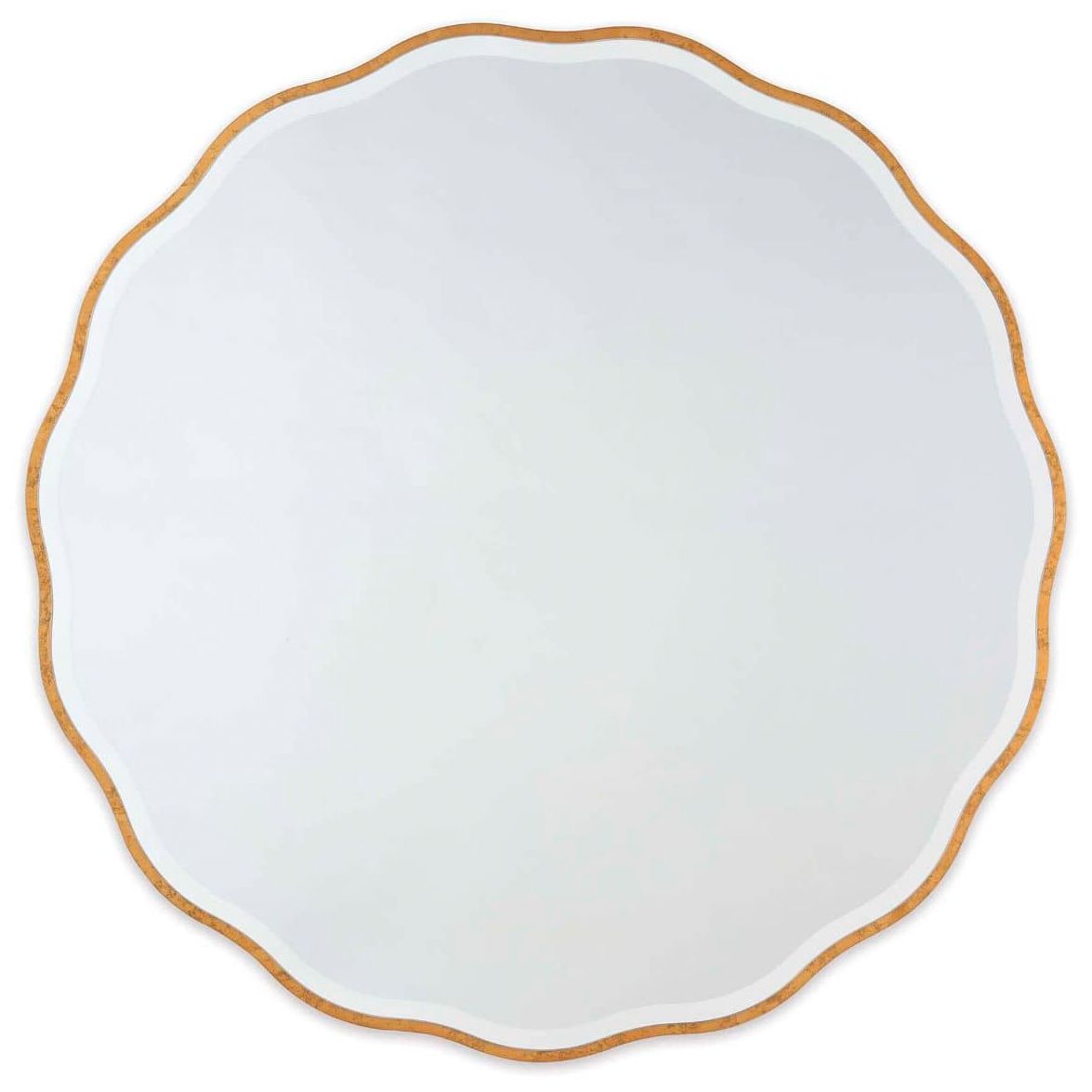 Modern Glamour Candice Gold Leaf 32" Round Wall Mirror