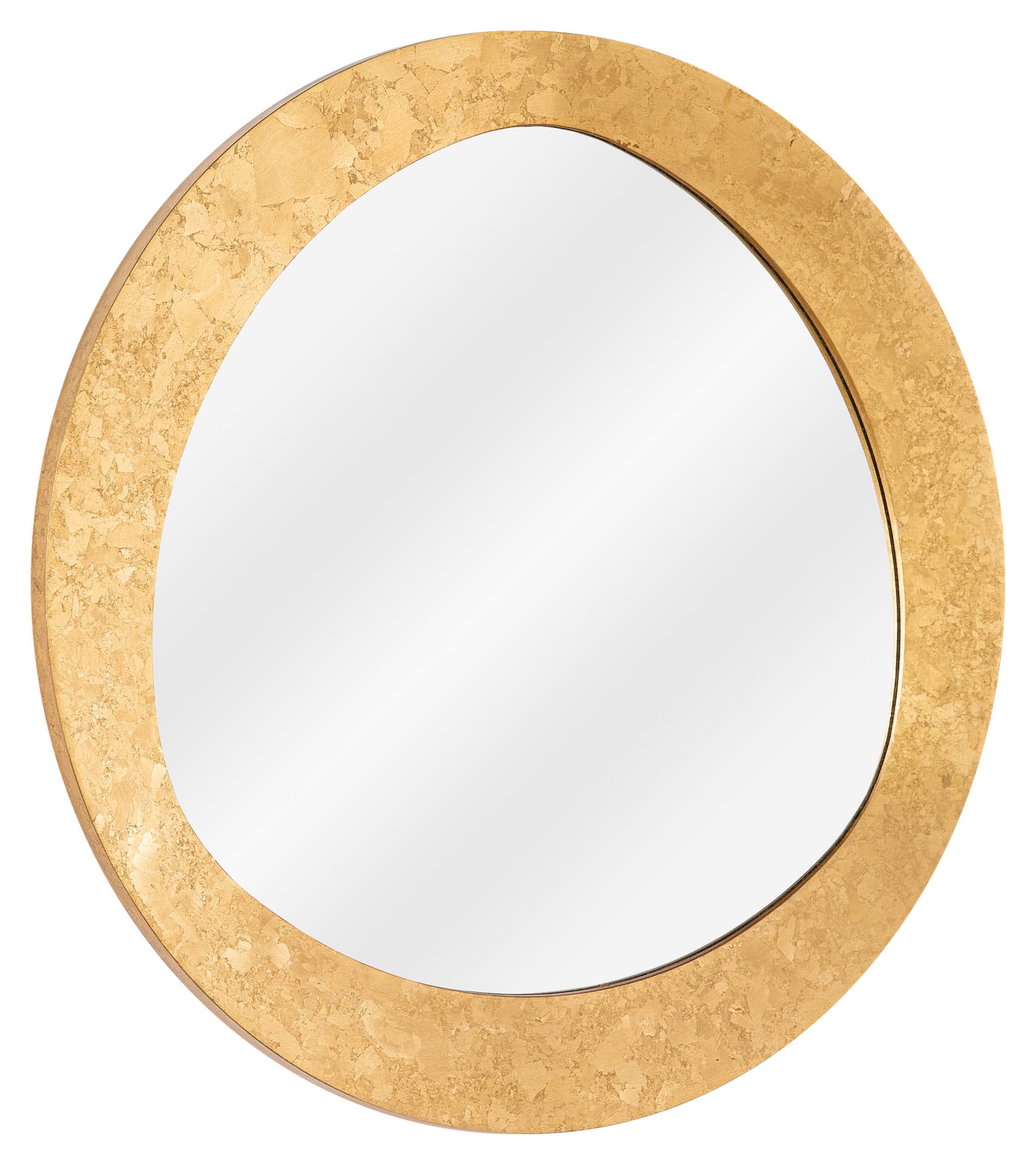LA Modern Insignia Gold Leaf 34" Round Wall Mirror