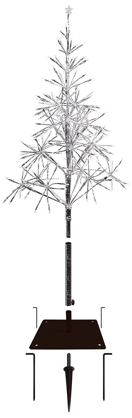 Festive Silver 53"/61" High LED Artificial Christmas Tree