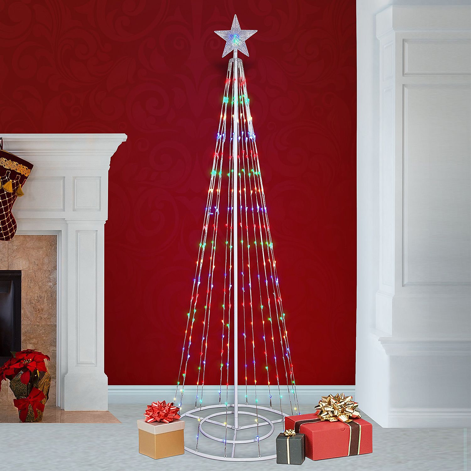 86" High LED Artificial Christmas Tree with Glowing Star Topper