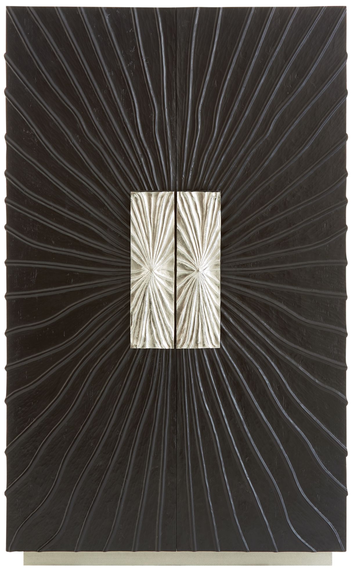 Global Views Pleated 48 1/4"W Black Onyx Wood 2-Door Cabinet